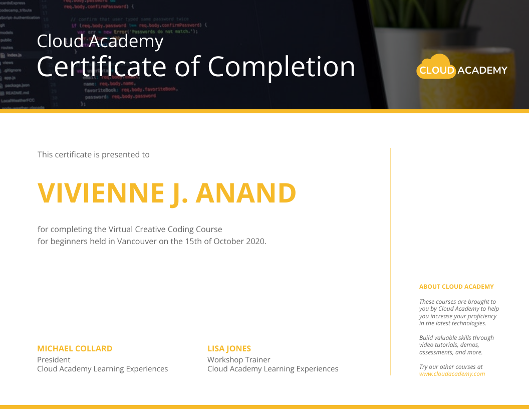 Completion Certificate