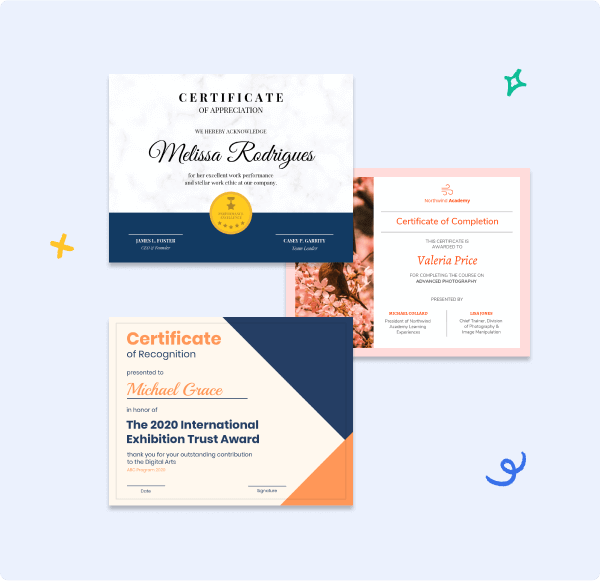 Design a certificate in a pinch